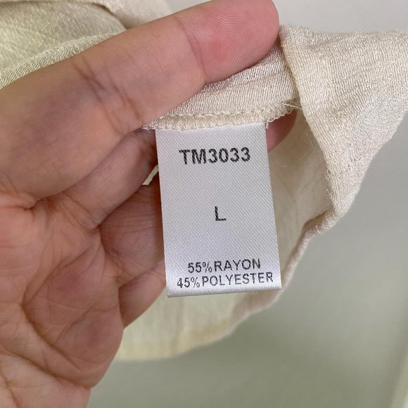 THML Cream Navy Embroidered Blouse EUC - Picture 4 of 6